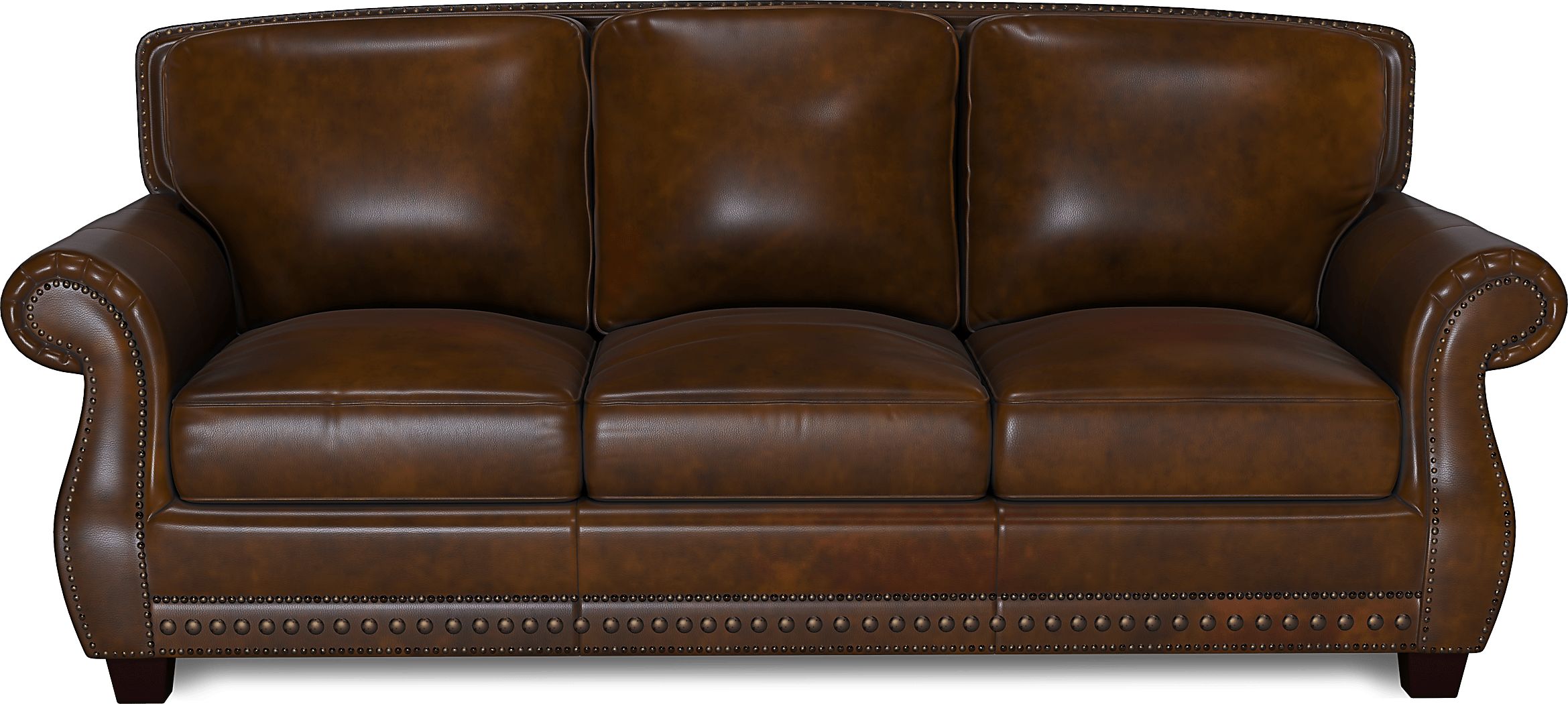 Cindy Crawford Calvano Brown Leather Sleeper Sofa Rooms to Go