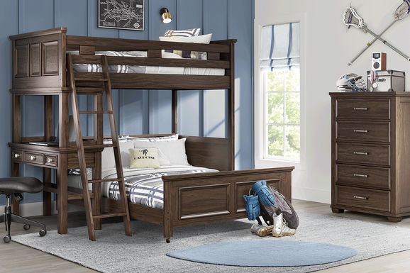 Kids Canyon Lake Java Twin/Full Loft with Desk