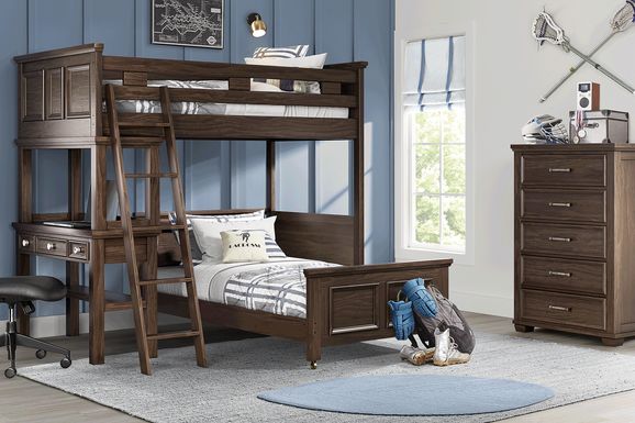 Kids Canyon Lake Java Twin/Twin Loft with Desk