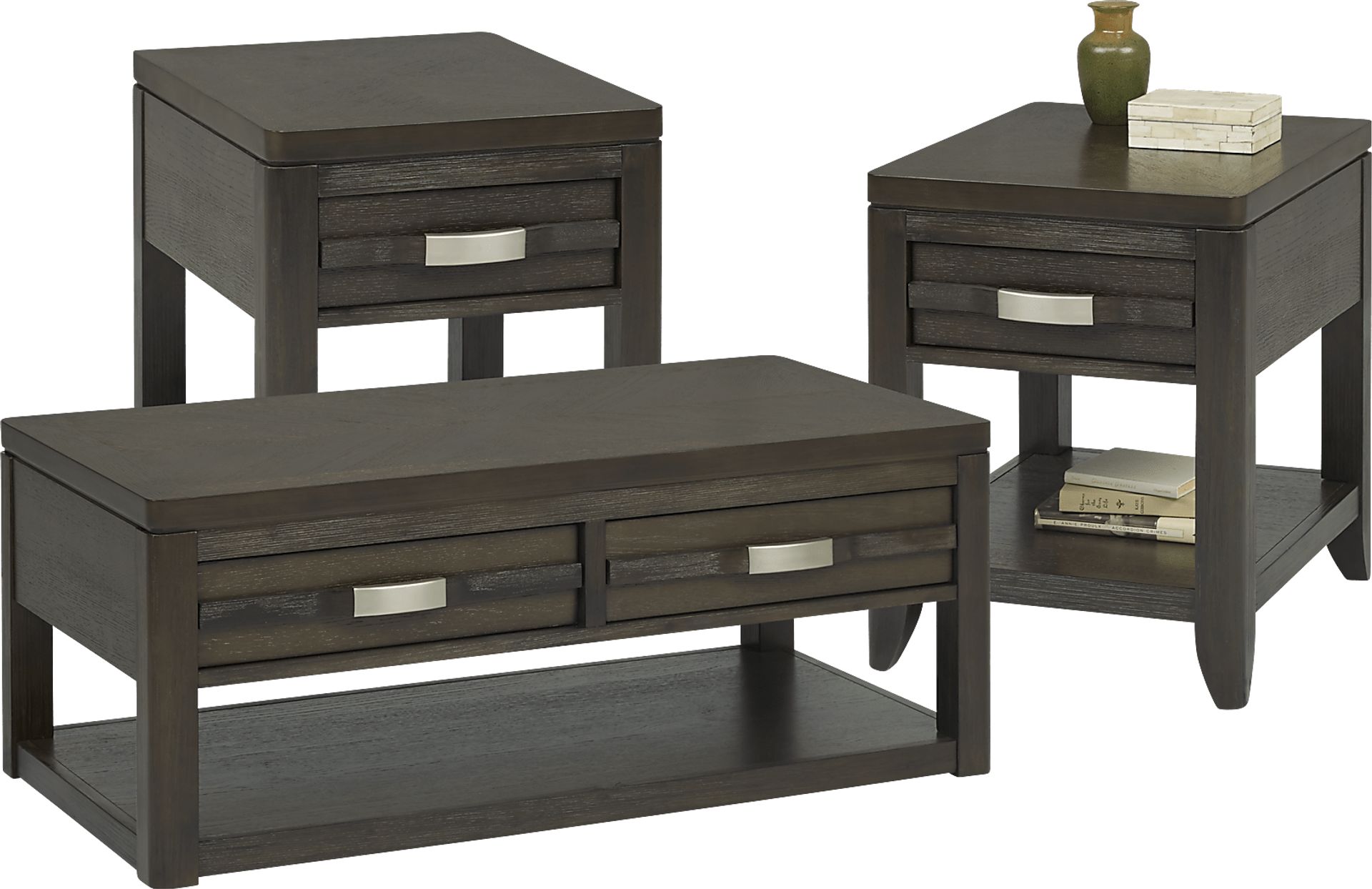 Horizon Ridge 6 Pc Black Leather Triple Power Reclining Living Room Set