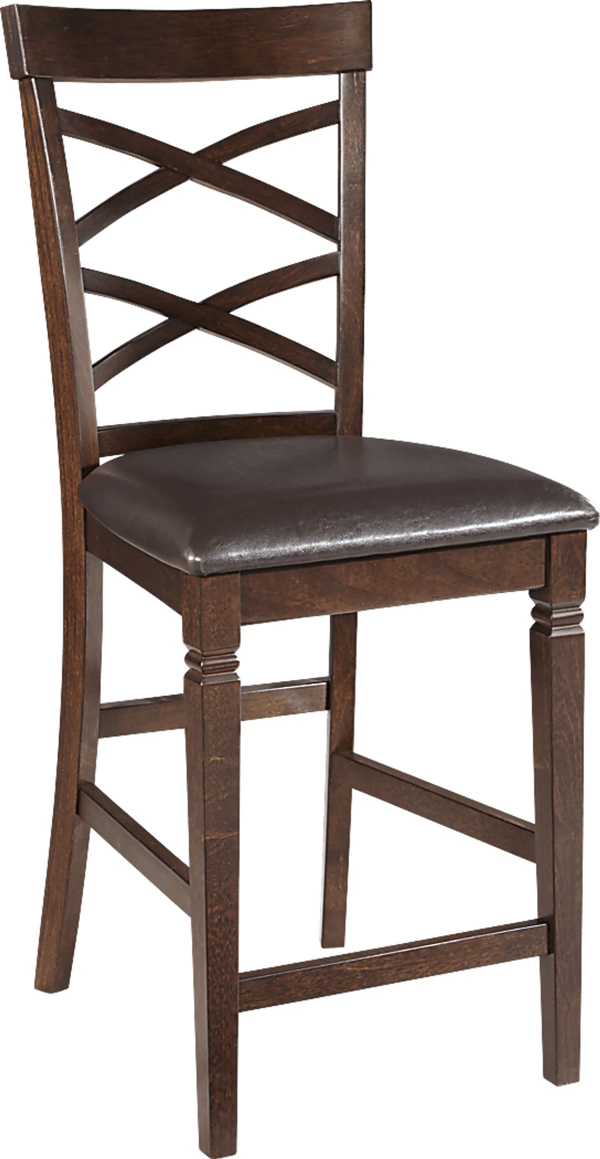 Riverdale Dark Cherry Wood X-Back Counter Height Stool | Rooms to Go
