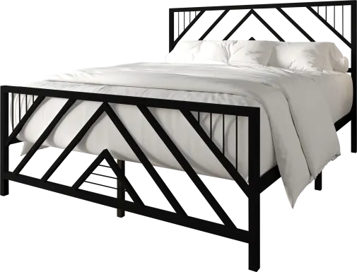 Bainfair Black Queen Metal Bed